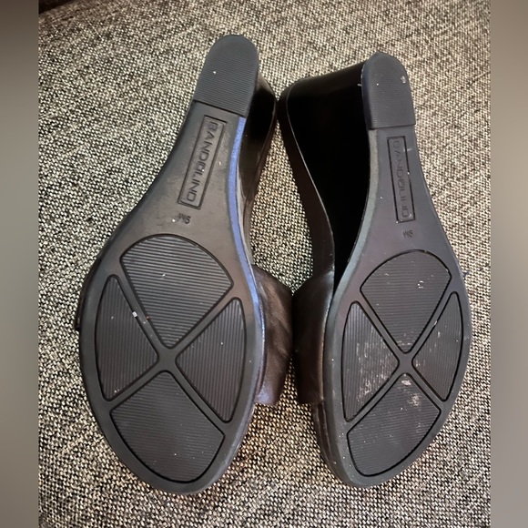 Brown sz 9 Bandolino wedge shoes with cute bow - Picture 3 of 6